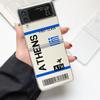 Travel New York Airplane Ticket Art Fashion Case For Samsung Galaxy Z Flip 3 4 5 6 7 Hard Folding Z Flip4 Clear PC Cover Gift