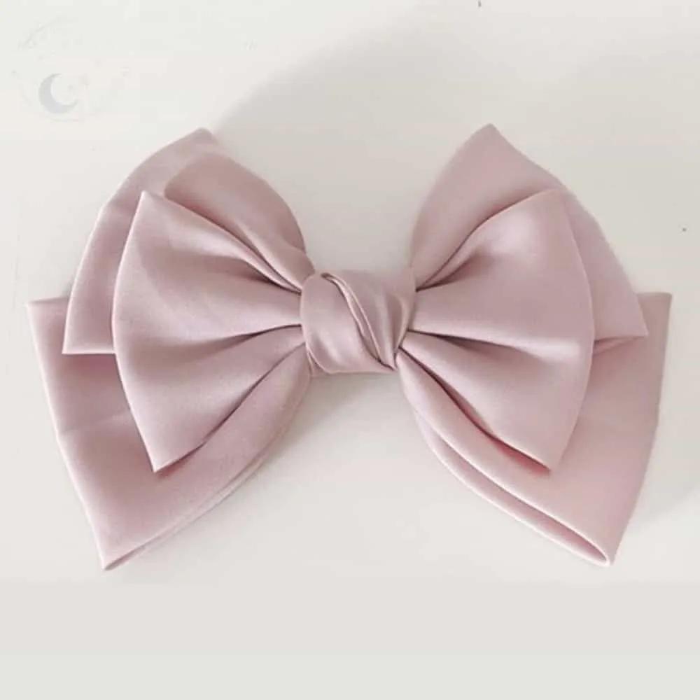 LUNAMAY Pink Hairpin Simple Hairpin Pink Silk 3-Tier Knot Hairpin