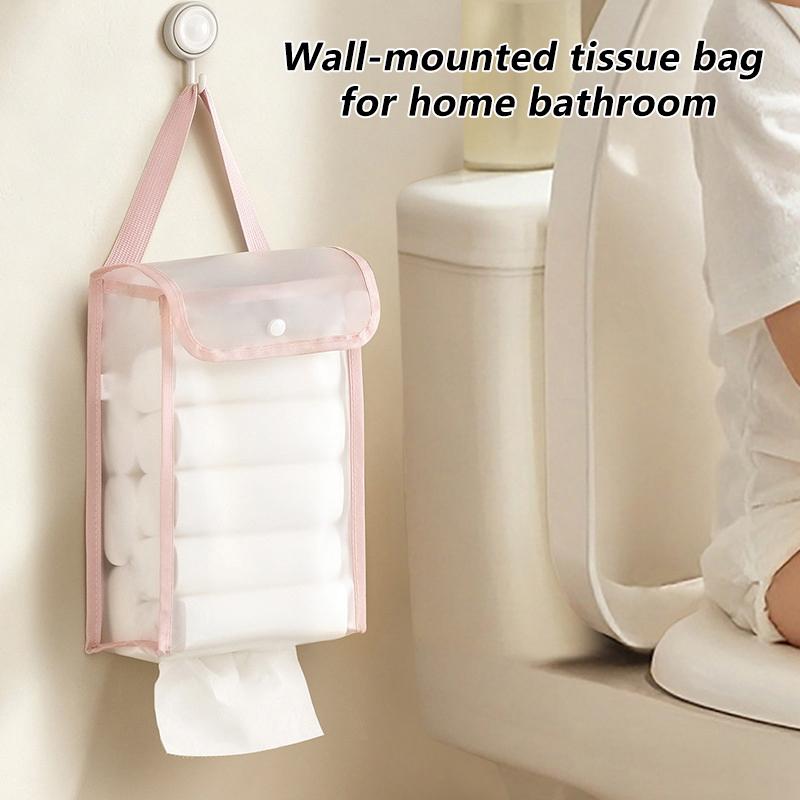 1Pc Waterproof And Breathable Tissue Box, Wall-Mounted Tissue Bag, Portable Tissue Storage Box For Home, Bathroom, And Bedroom.