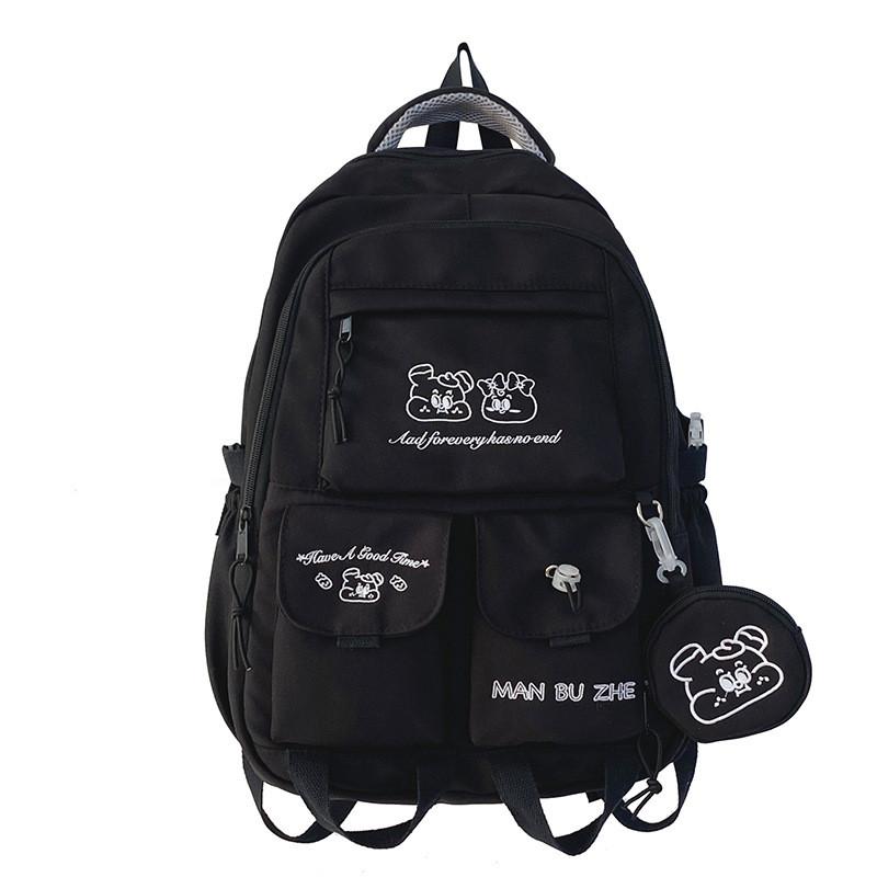 Blocking Splicing Color School Bag Large Capacity Backpack Cartoon Gift Students