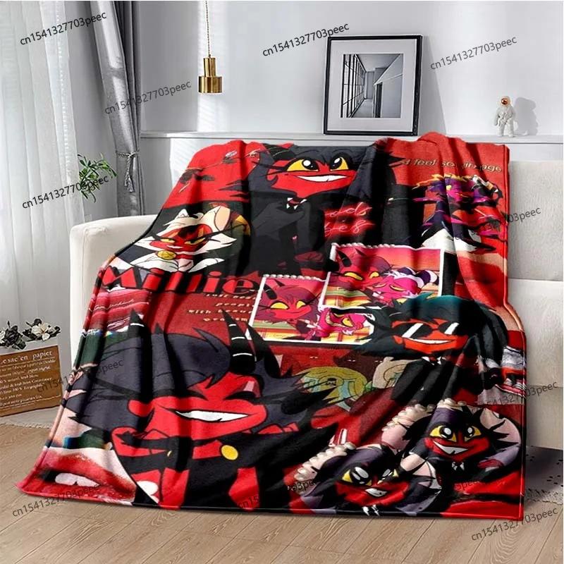 Helluva Boss Blitzo Adult Animated Cute Soft Plush Blanket Living Room Bedroom Bed Sofa Picnic Flannel Blanket Kids Blanket Gift