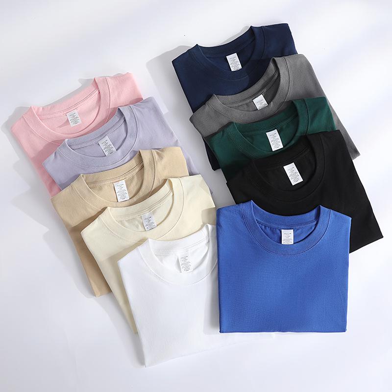 230g Pure Cotton White Short-Sleeve Crew Neck T-Shirt