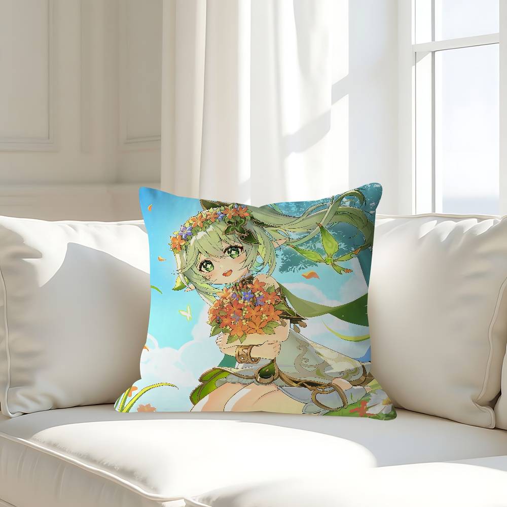 Süßes N-Nahida G-Genshin Kissen Geschenk Heim Büro Dekoration Schlafzimmer Sofa Auto Kissenbezug Hülle 45x45