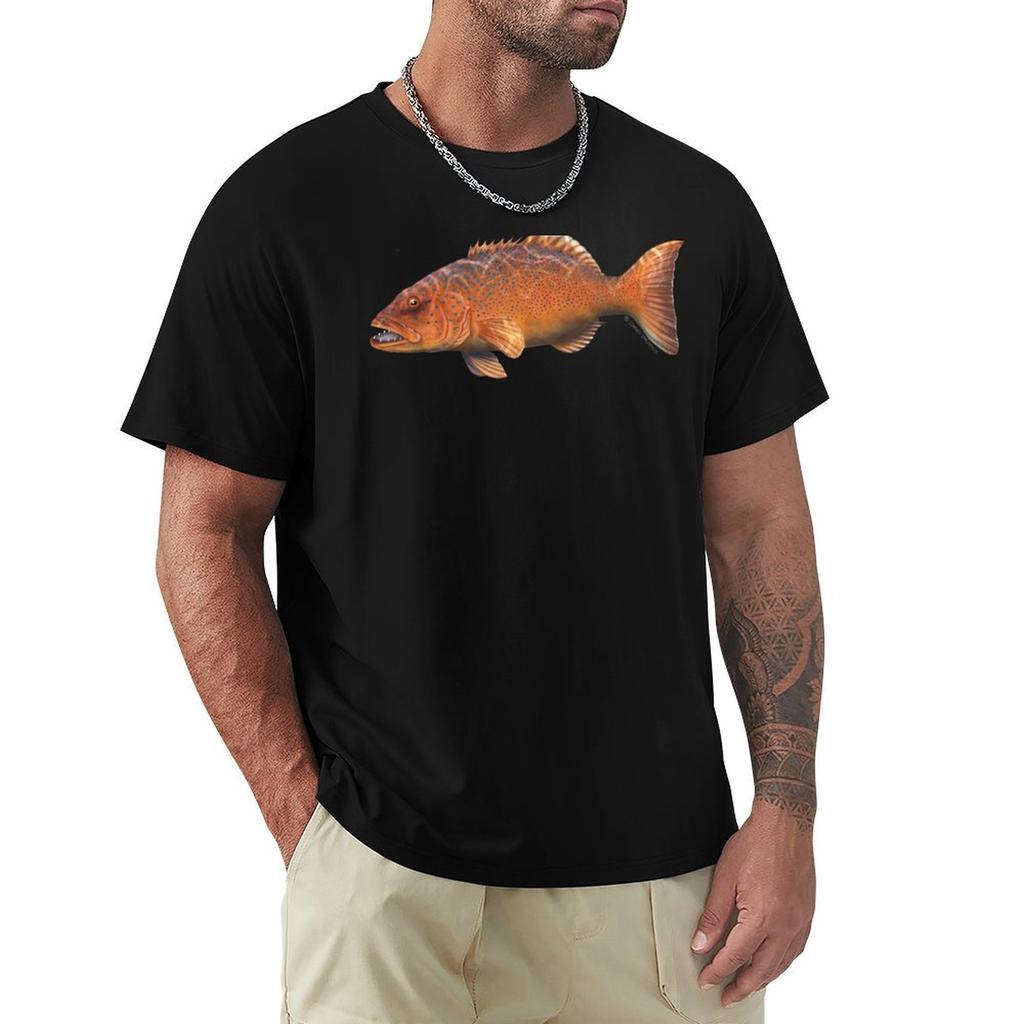 Coral Trout T-Shirt T-shirts Oversize Topping Vintage Tee Shirts for Men