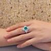 Huitan Gorgeous Green Cubic Zirconia Ring for Female Anniversary Ceremony Party Accessories Delicate Fashion Jewelry for Women
