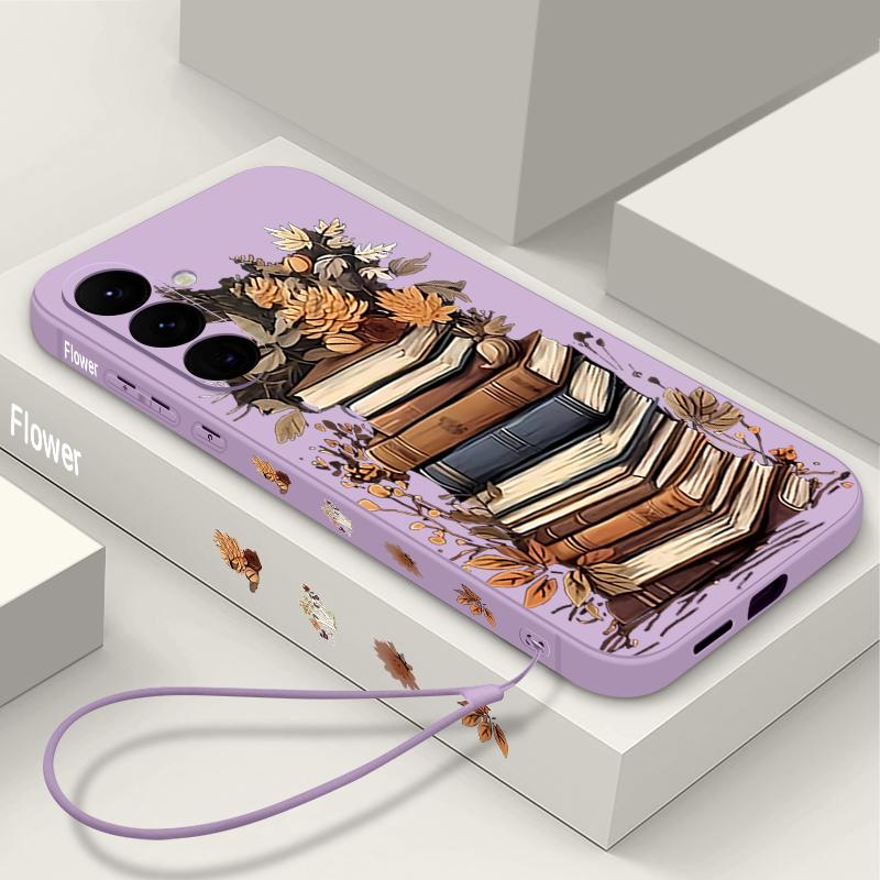 Book Print Case For Samsung Galaxy S24 S25 FE S26 S25 S23 S22 Ultra A17 A56 A16 A55 A25 A15 A36 A54 5G Lanyard Soft Cover