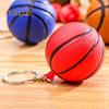 Cute Basketball Shape Sport Stress Ball Link Keychain Key Ring Bag Ornament Suspension Trinket