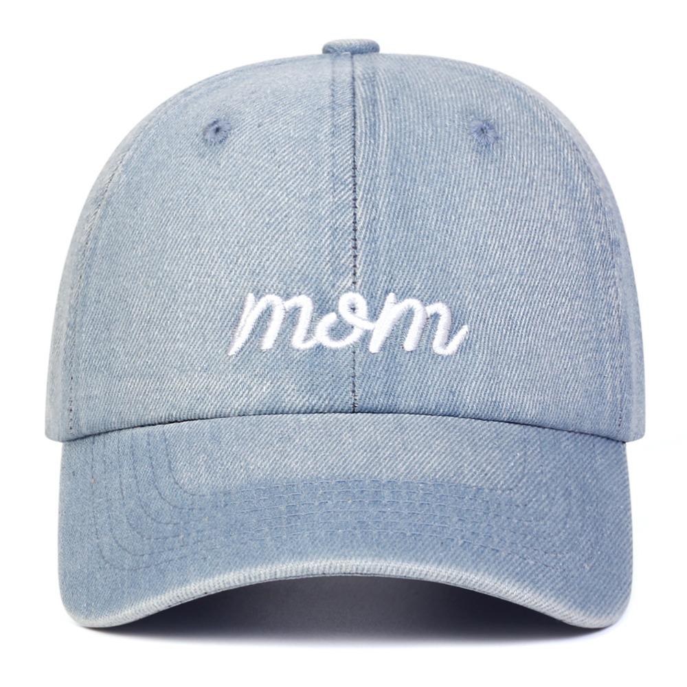 Fashion Washed Cotton MAMA MINI Embroidery Caps Vintage Breathable Parent-Unisex Baseball Hats Adjustable Baseball Cap