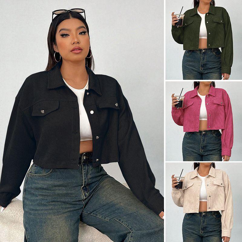 Women 2025 Autumn-Winter Short Solid Color Coat Ladies Outerwear