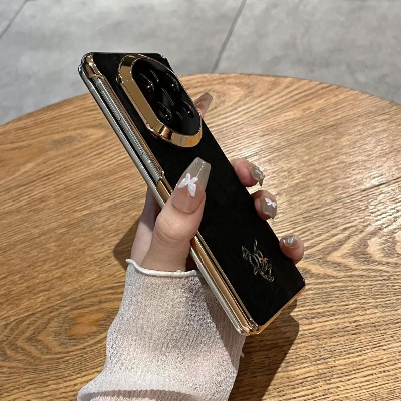 Foldable Matte Leather-Style Phone Case Mate X7 X6 With Electroplated Hinge Shockproof Magnetic
