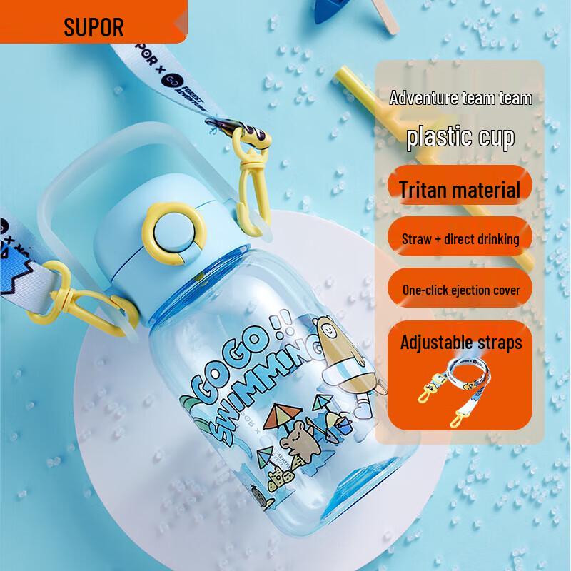 Supor Children s Tritan Dual-Drink Water Bottle with Straw