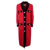 Gucci [Good condition/Domestic Regular] 582511 Velour Switching Collarless Long Coat 38 Red / blackUsed