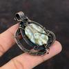 Copper Larimar Pendant Copper Wire Wrapped Jewelry Stylish Pendant Handmade Jewelry Gemstone Pendant Very Pretty Copper Pendant Gift For Her
