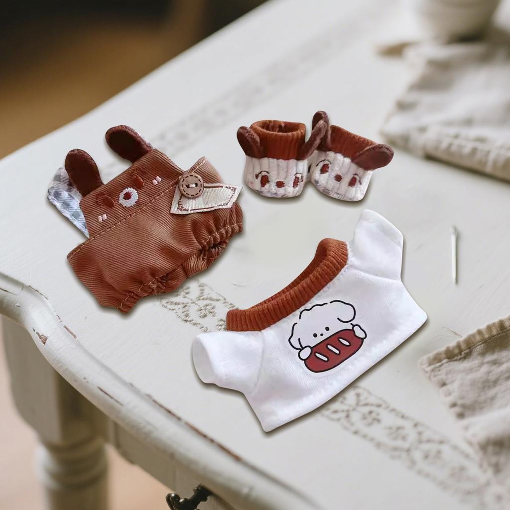 Doll Clothes Set 17cm Doll Accessories Love Heart Top Scarf Hat No Dolls