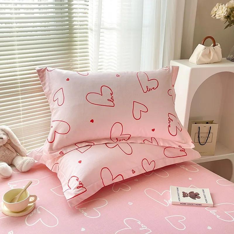 100%Cotton Pillowcases Pair Pack Cotton Pillowcases for Home Use 48x74cm Pillow Case Skin-friendly Comfortable 2pcs pillowcases