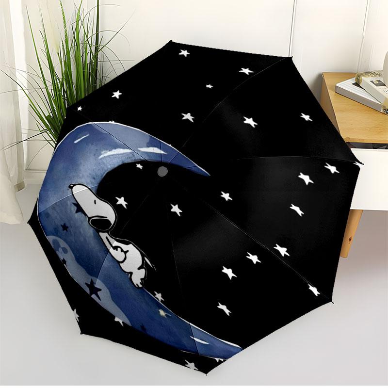 Snoopy Print Automatic Open Close Umbrella, Portable Foldable Umbrella, for Outdoor Commute Camping Trip, Ideal Birthday Gift