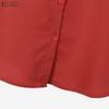 ZANZEA Women Casual Round Neck Solid Color Loose 3/4 Sleeve Blouse