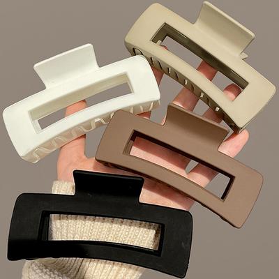 Koreańskie Duże Klipsy do Włosów Kobiety Plastikowe Klipsy do Włosów Czarny Matowy Klips Szczypce do Włosów Antypoślizgowe Spinki Krabiki Modne Plażowe Akcesoria do Włosów