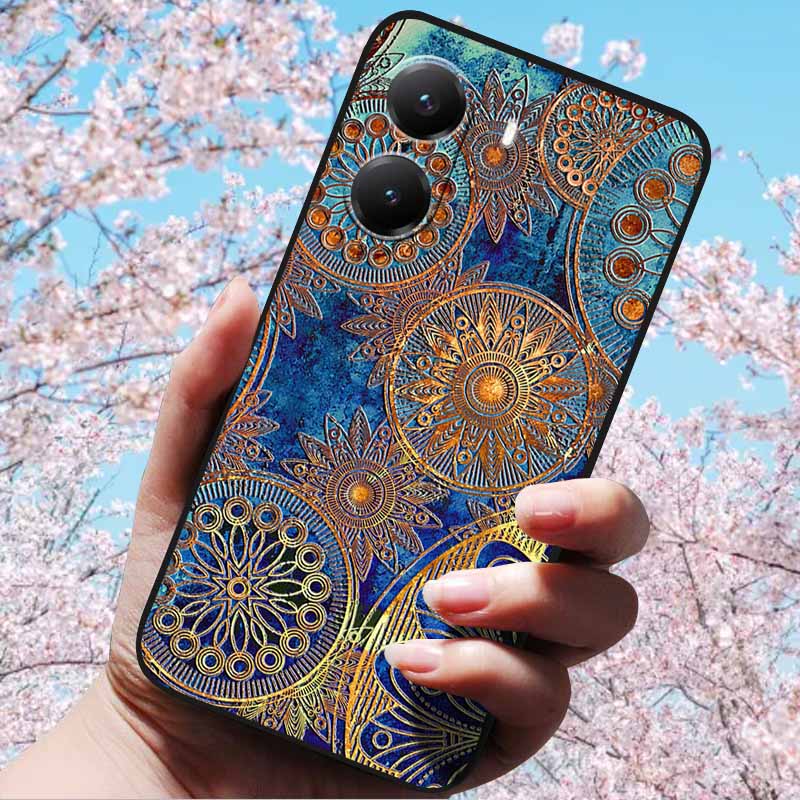For Xiaomi Poco X7 Pro 3D Relief Flower Emboss Soft Silicone Case Cartoon Painted Back Cover for Poco X7 Pro with 3D Relief Case