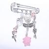 Bag Charm Sweet Brooch Clip Y2k Gothic Beaded Brooch Aesthetic Beaded Bag Pins  Bag Accessories