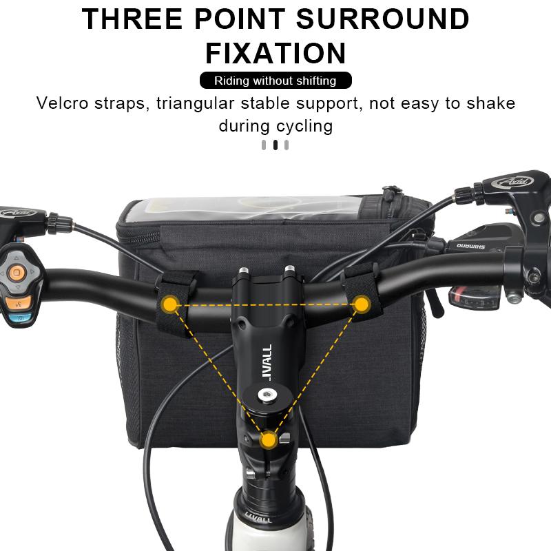 Bicycle Front Handlebar Bag With Touch Screen Bike Handlebar Bag Thermal Multifunctional Portable Outdoor Cycling Accessories