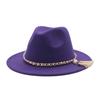 European and American fashion new chain jazz hat autumn and winter eaves fashion woolen top hat