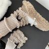 Ribbed Knit Boot Cuffs Footless Socks with Elegant Bows Designs for Women Layered Ruffle Edge Leg Warmers Streetwear