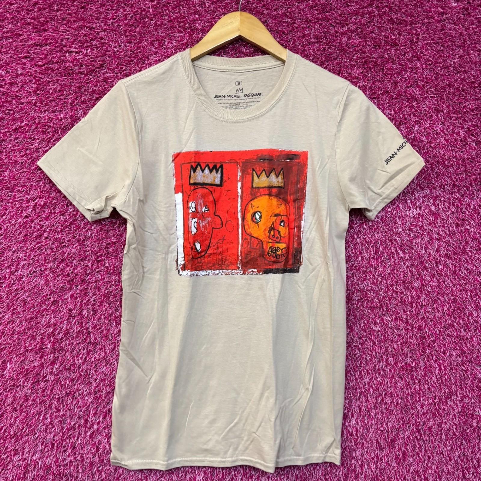 Jean Michel Basquiat Crown King Design Biege T-Shirt Small S