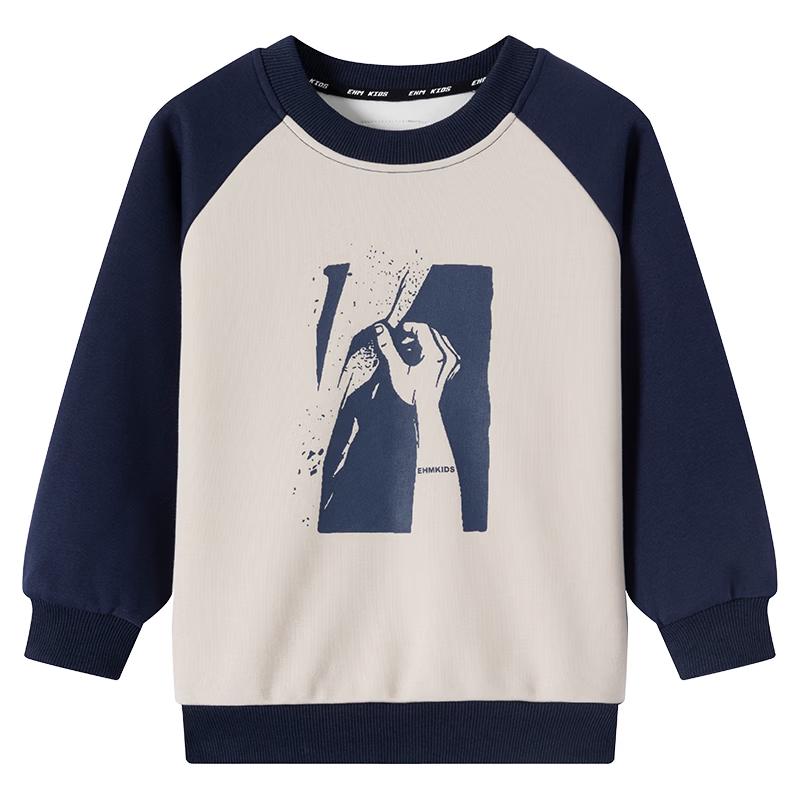 Little Elephant Hamm Boys  2025 Spring/Autumn Round Neck Sweatshirt 150 cm королевский синий