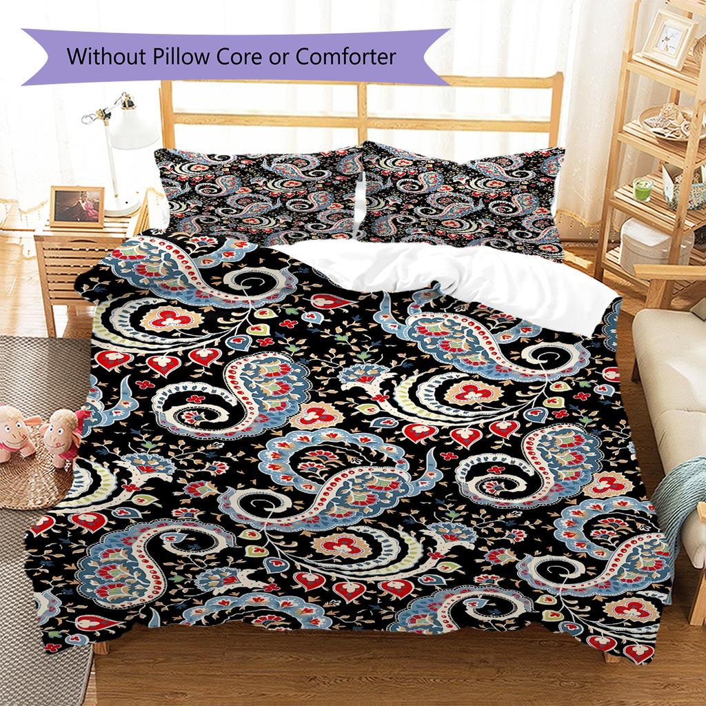 Paisley Pattern Pattern Bedding Quilt Set Quilt Cover Pillowcase Home Decoration Gift (1 * duvet cover + 2 * pillowcase, without core)
