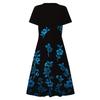 Abito Casual da Donna Estivo Casual Manica Corta Scollo a V Boho Vita Arricciata Stampato