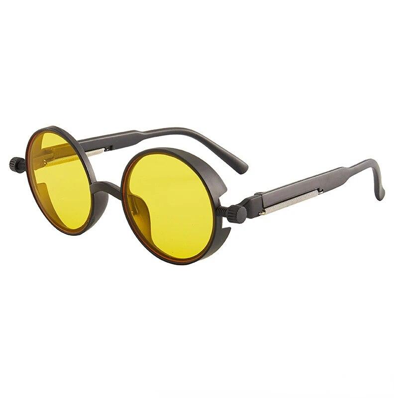 Steampunk-Sonnenbrille für Herren und Damen, klassischer Gothic-Luxusdesigner, hochwertige Retro-Sonnenbrille mit rundem PC-Rahmen