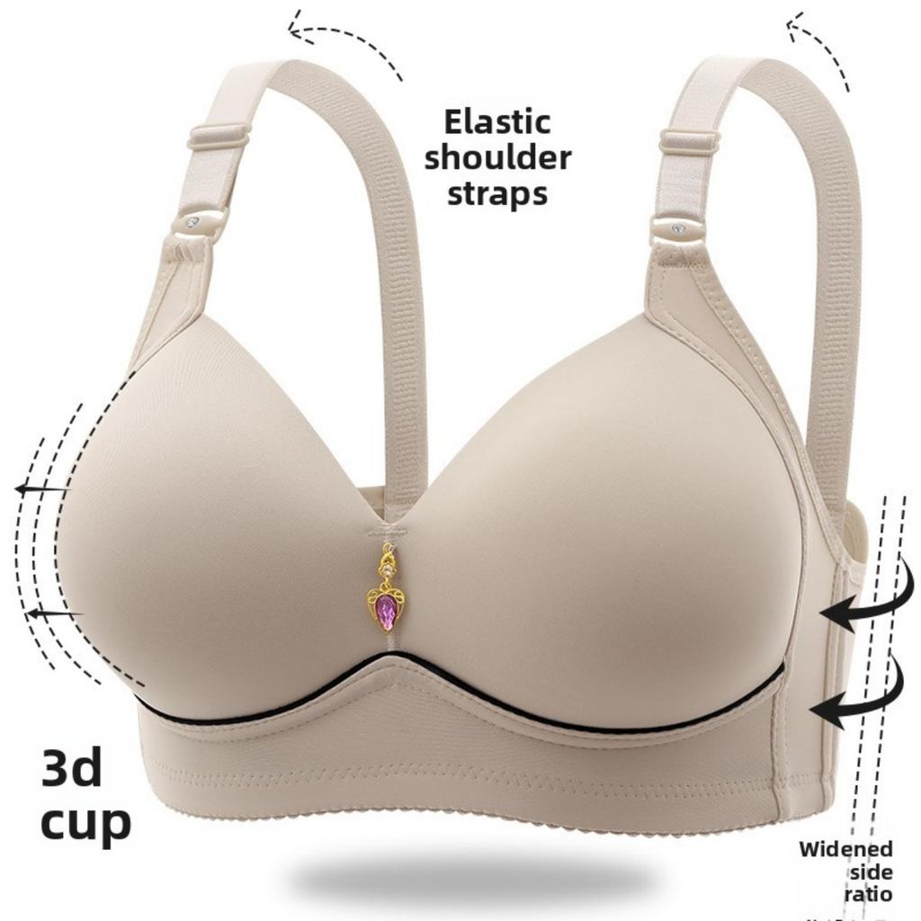 Ladies' Adjustable Shoulder Strap Solid Color Bra - Soft and Breathable, Built In Pad Design Comfortable and Close Fitting, All Season Elegant