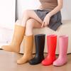New rain shoes women's simple and fashionable long rain boots rainy weather wear-resistant non-slip waterproof adult water shoes