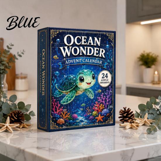 Holiday Surprise Gift Box Ocean Advent Calendars 2026 Marine Themed 24 Days Christmas Countdown Calendar Educational Toys for Kids 2D Acrylic