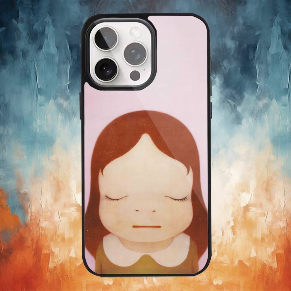 Cute Yoshitomos-Nara Phone Case For iPhone 17 16 15 14 13 12  Pro Max Plus for Magsafe Mirror Wireless Magnetic Cover