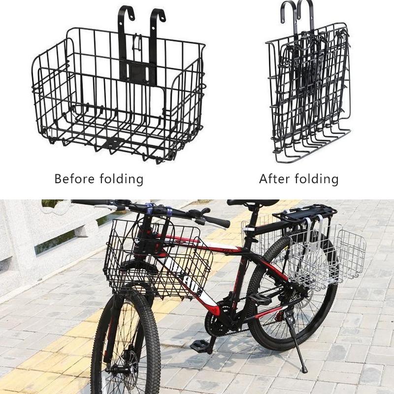 Mountain Bike Folding Storage Basket Bike Basket Front And Rear Hanging Thin Side Trailer Basket Bike Accessories Bike Basket