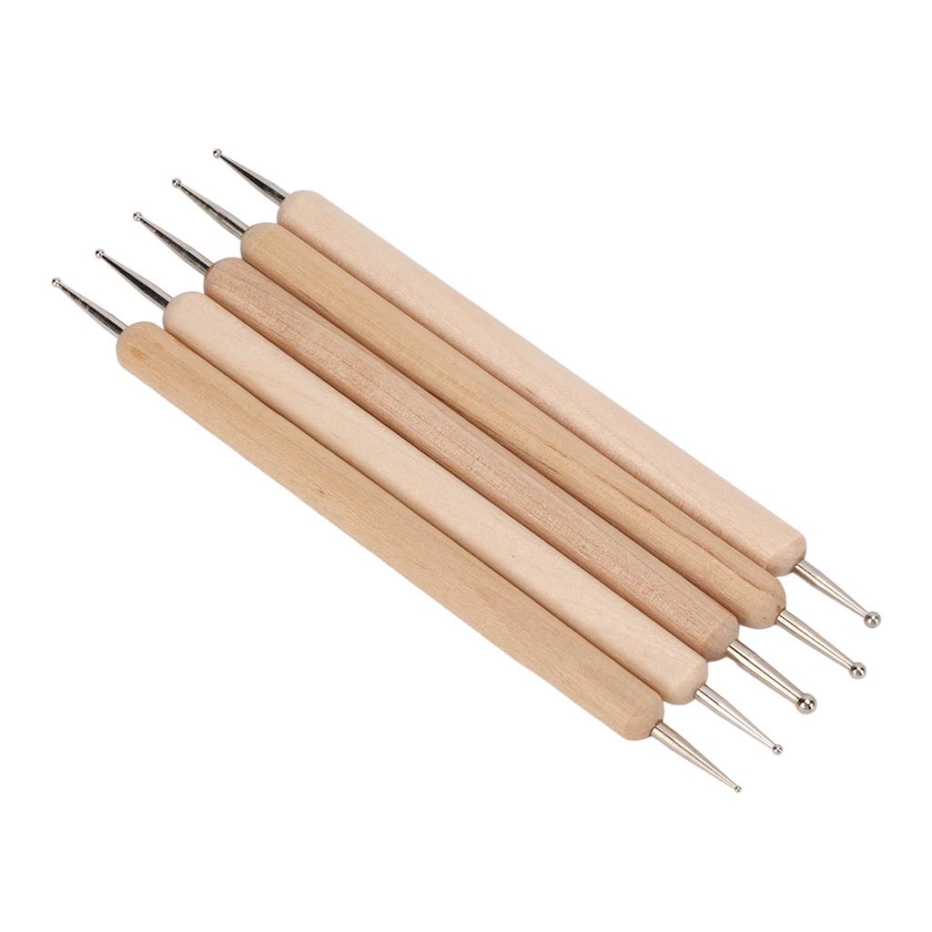 5 st Dubbelsidiga Spårnings- och Prickningsverktyg med Fast Grepp DIY Graveringsverktygsset för Att Göra Lerskulptur