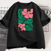Flower Print Unisex Crew Neck Short Sleeve Unisexs Graphic Tshirt Stylish Comfortable Casual Unisex Top Trendy T Shirt Unisex