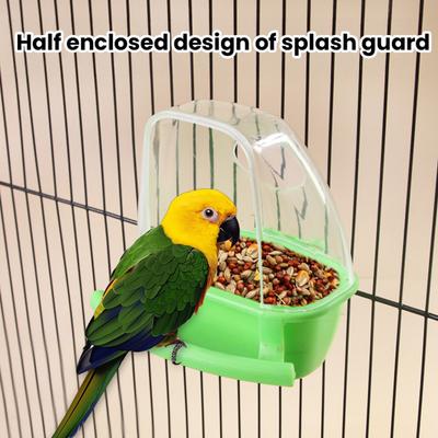 Birds Cage Hanging Feeding Cup No Mess Birds Feeder Box Plastic Food Water Dispenser Bowl for Parrot Cockatiel Small Birds