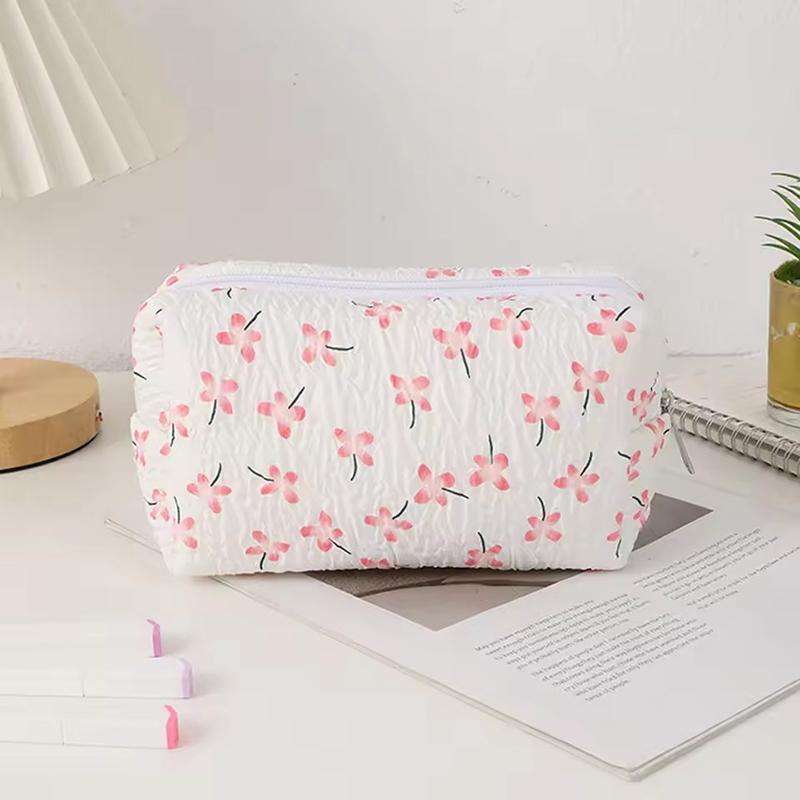 Floral Makeup Bag Cosmetic Organizer Bag Zipper Closure Cosmetic Holder Bag Multifunctional Travel Mountaineering Bag Gifts