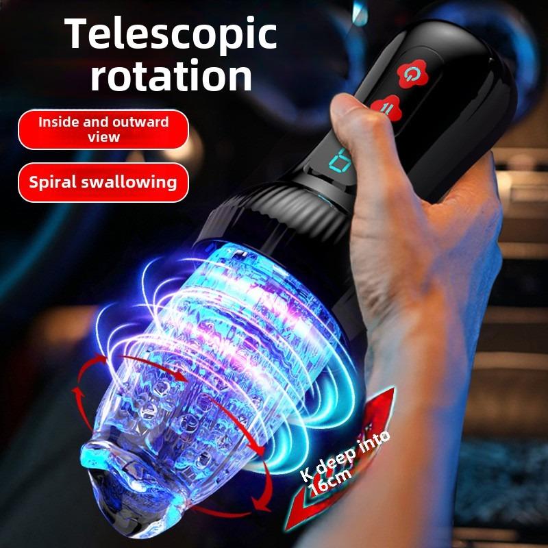 Airplane Cup Torch Automatic Telescopic Rotating Vibrating Male Masturbation Trainer Sex Products