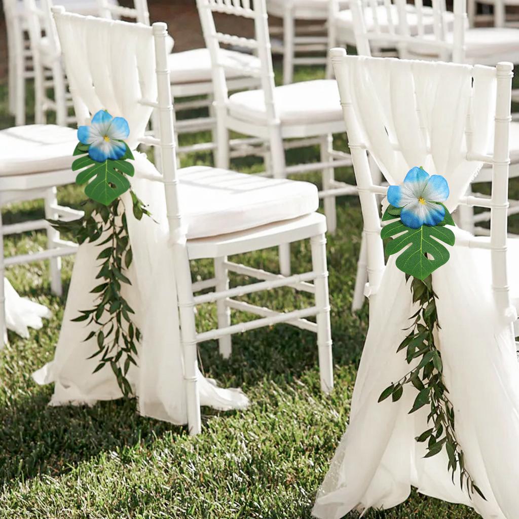 48Pcs Artificial Palm Leaf Flowers Heads Fake Leaf Hawaiian Jungle Beach Theme Birthday Party Dining Table Wedding Decoration