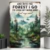 Retro Metal Hiking Sign  Vintage Forest Camping Decor Rustic Home  Trail Art