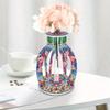 Acrylic Wood Colorful Pattern Diamond Mosaic Rhinestones Vase Diamond Painting Tabletop Vase Ornaments Kit for Home Office Decor