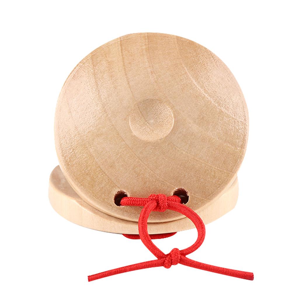 Development Listening Ability Unisex Wooden Percussion Musical Instrument Toy Castanets