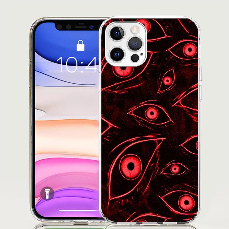 Scary Face Eyes Phone Case for Apple iPhone 17 Air 16 15 Plus 14 + 13 Mini 12 11 Pro Max 7 8 SE 16Max Soft Shell Cover Coque 17
