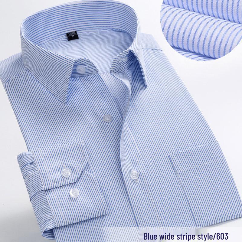 Men's White Long Sleeve Professional Business Shirt with Optional Short Sleeve and Tie