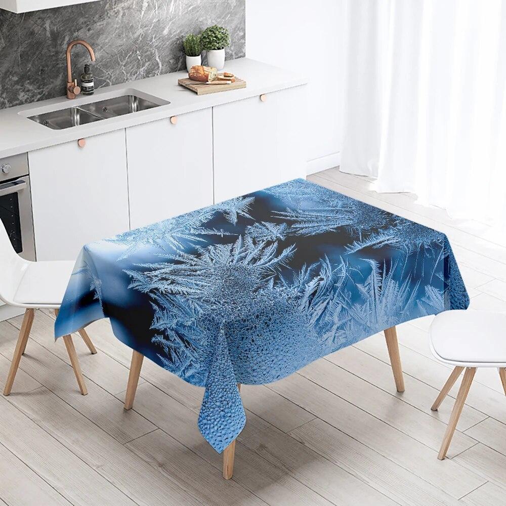 Snowflake Ice Tablecloth Wedding Party Restaurant Banquet Decoration Waterproof Rectangular  Home Table