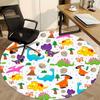 1pc Dinosaur Pattern Chair Carpet for Office, Round Polyester Mat, Indoor Decor for Office, Easycare Fabric, Washable Non-slip Area Carpet